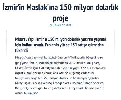 www.emlak.sabah.com.tr - A $150 million project for İzmir's Maslak